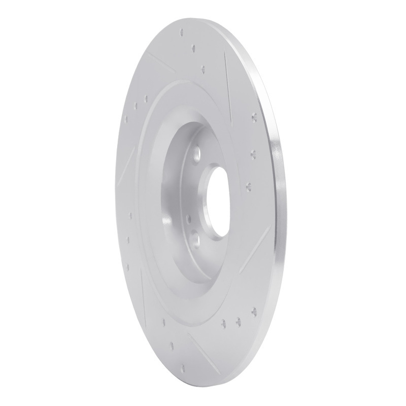 Fiat 124 Spider Brake Rotor (1) - Rear Left - R1 Concepts - Drilled & Slotted - Silver - `16-`25